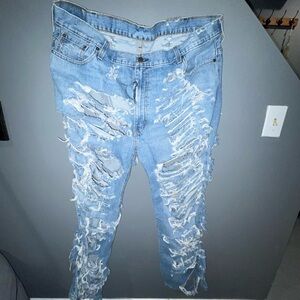 Levi's Light Blue Distressed Skinny Jeans